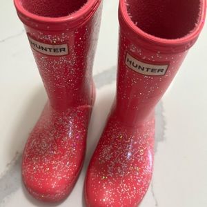 Pink, sparkly rain boots . Us size 11. Hunter.